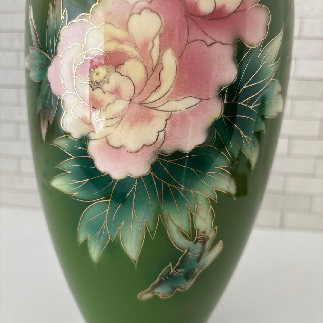 わら白金彩花入 小崎一陽造 高さ27.5cm 一輪挿し 共箱