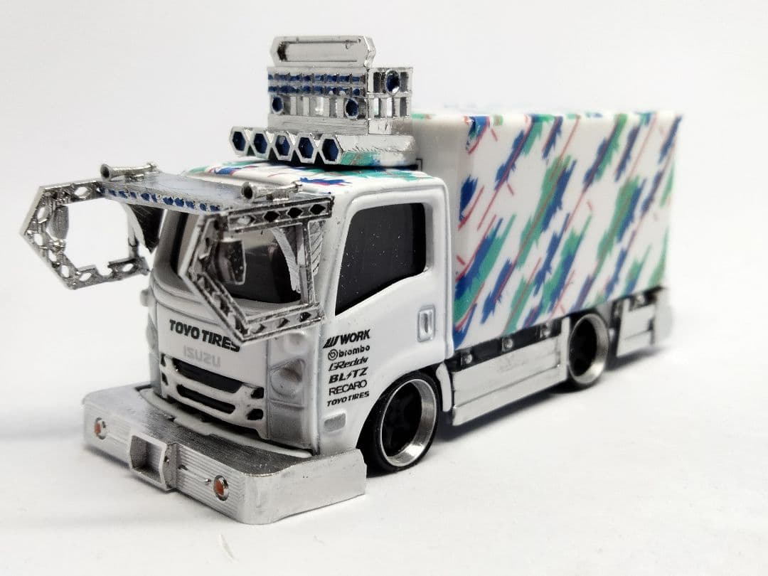 トミカ改造 デコトラ HKS仕様 ☆自作アルミリム ☆深リム ホット