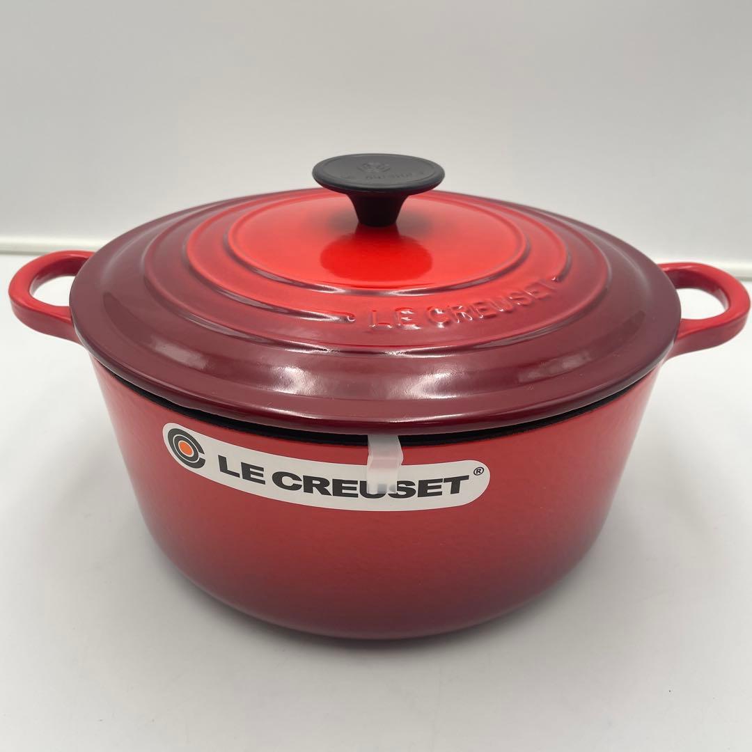 美品　LE CREUSET ココット ロンド 24cm レッド ル・クルーゼ シグニチャー ココット・ロンド 24cm [チェリーレッド