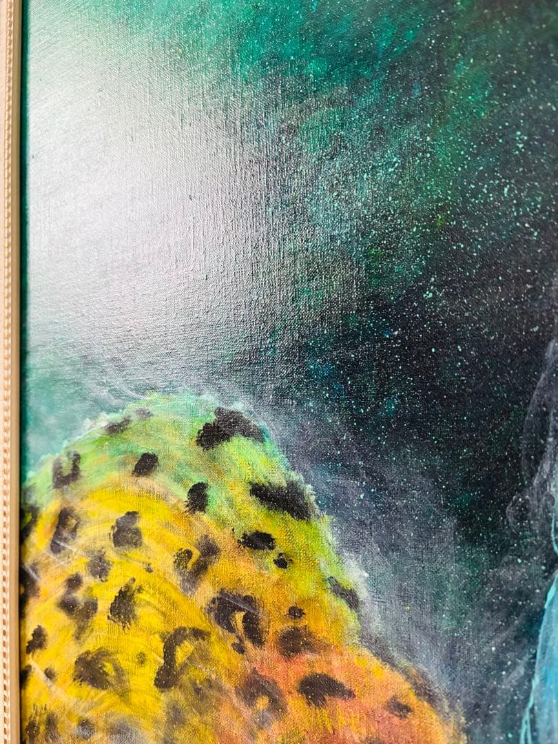 野生との絆」アクリル画キャンバスF20号原画ハンドメイド作品 幻想