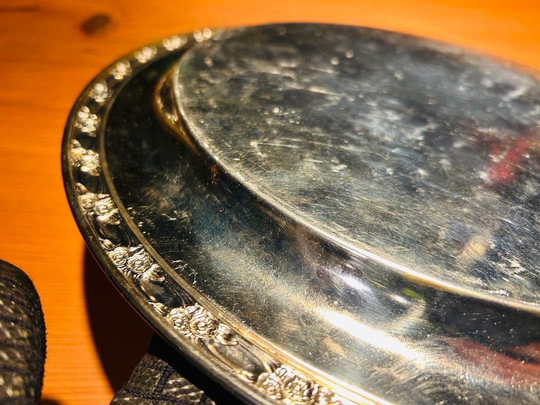 USAアンティーク】 シルバープレート 大皿 トレー トレンチ - メルカリ