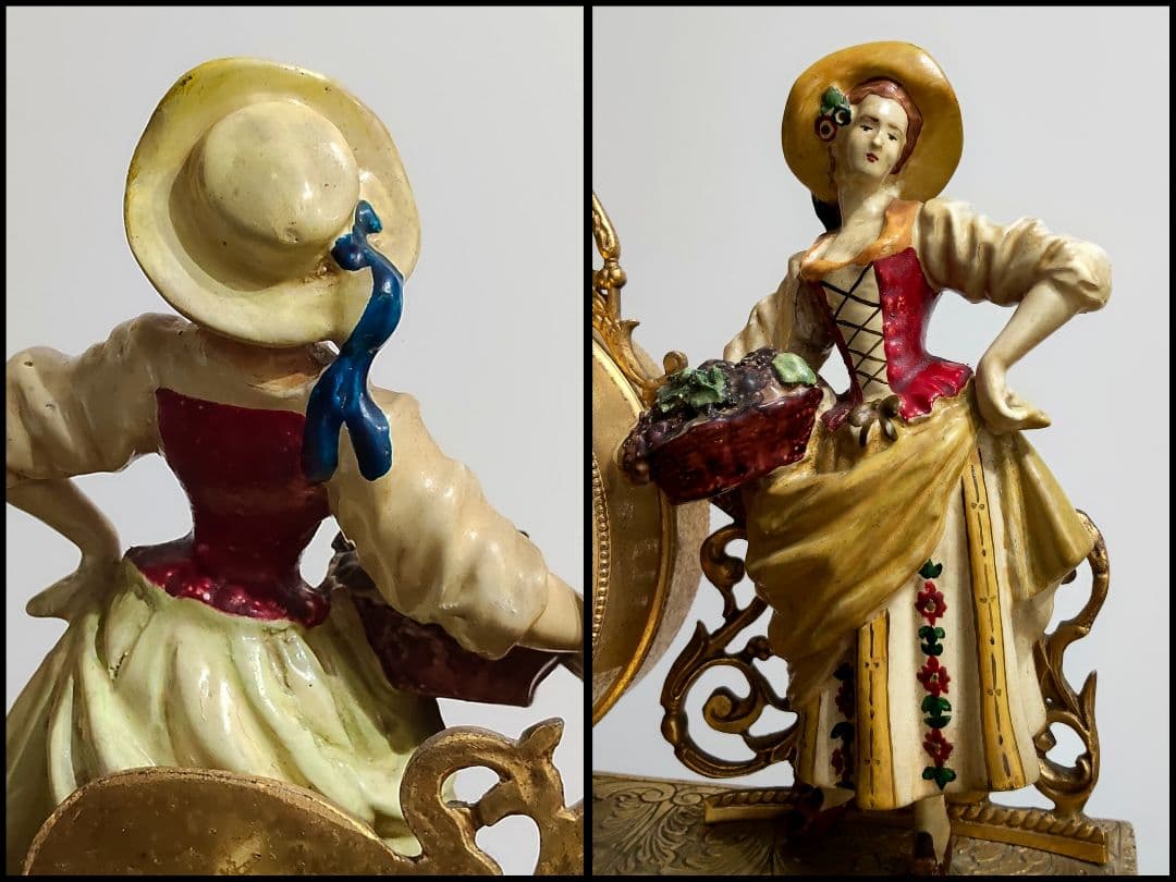 機械式 アートクロック アンティーク 置時計 4.7kg ヨーロピアン 訳有