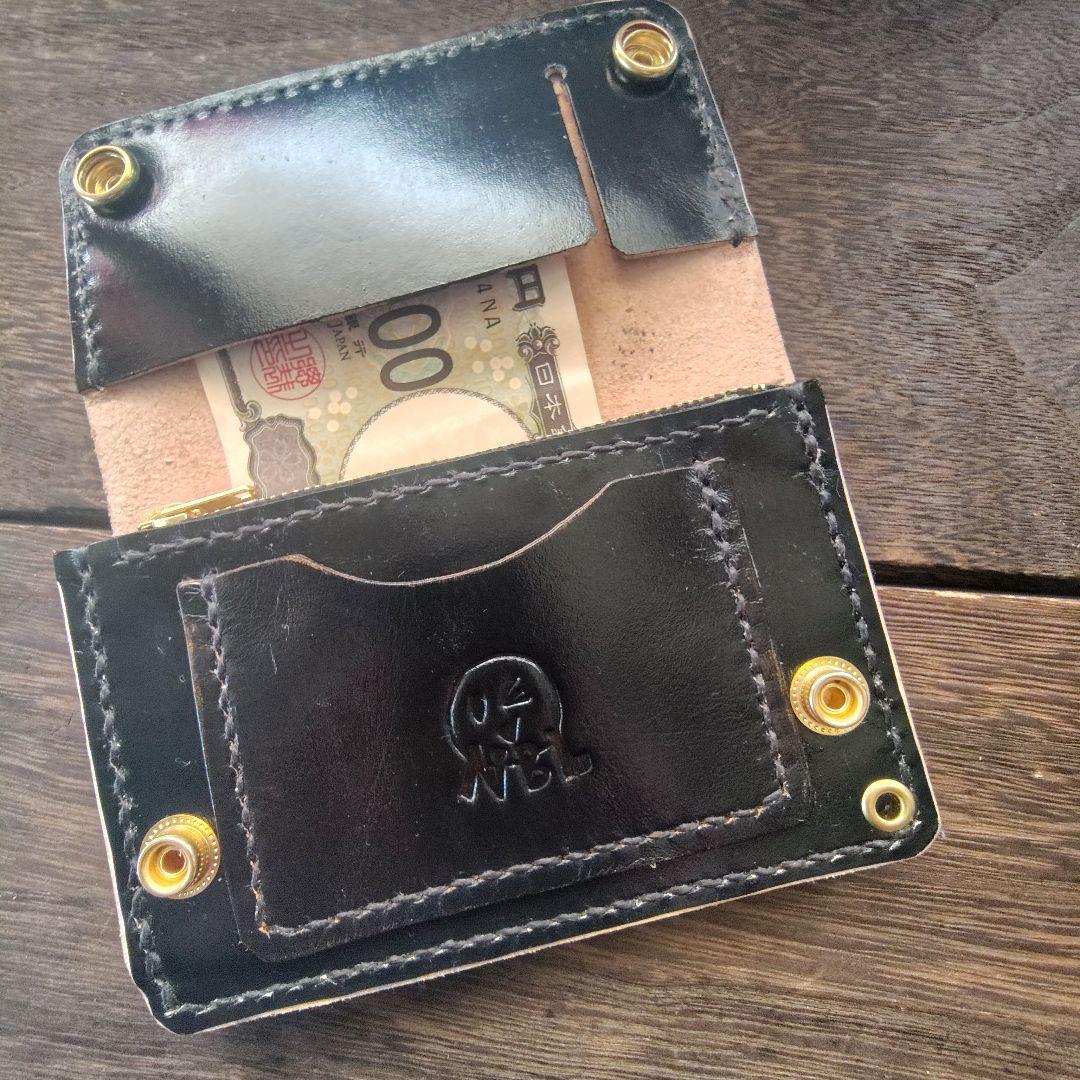 ミドルサイズ トラッカーウォレット 手染め ブラックサン - メルカリ