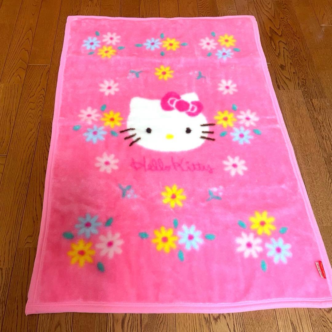 ハローキティ ブランケット 毛布 レトロ 1998 お花 カオハナ 分厚