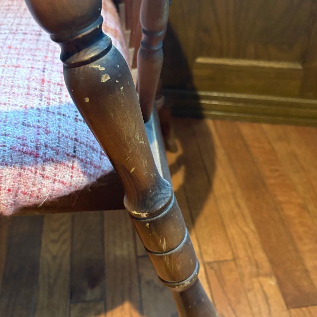 オールドカリモク 貴重なアールデザイン コロニアルチェア マリン