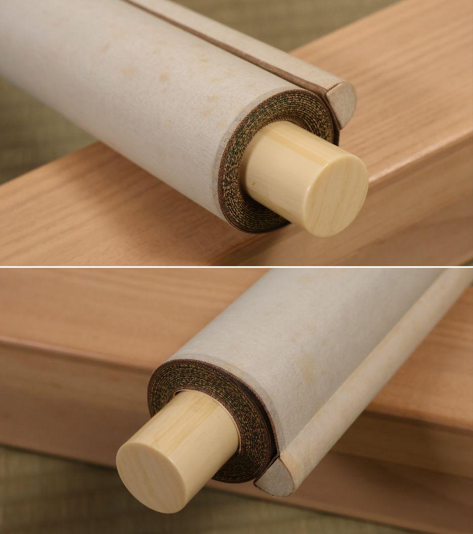 模写】岡田半江 田粛 山村 山水 絹本 掛軸 合箱 南画 日本画 MB121 -