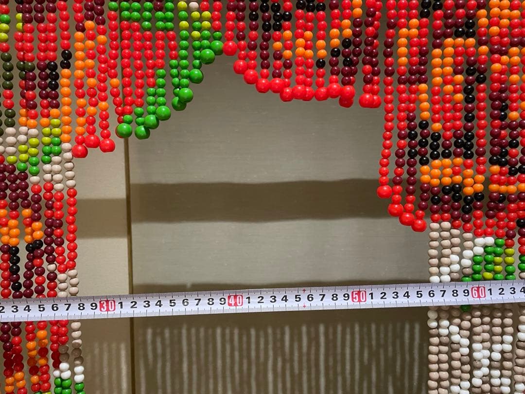 完成品】 昭和レトロ 珠のれん ビーズ 花柄 - メルカリ