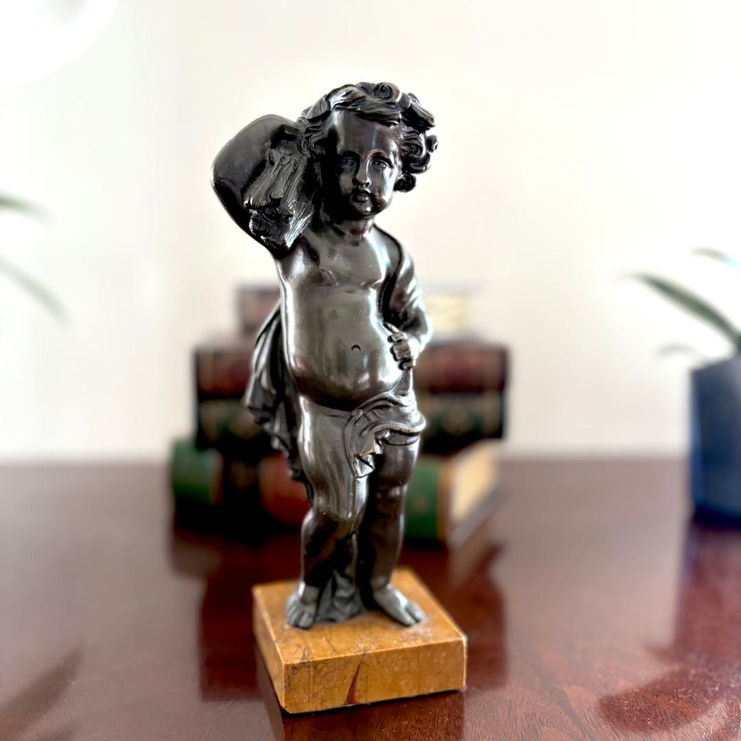 ブロンズ像 少年 約22センチ インテリア 置物 ブロンズ像 馬に乗った少年 インテリア家具 置物 彫刻 銅像 彫像 美術