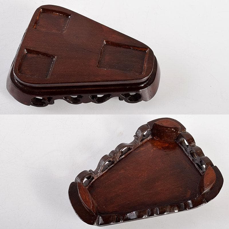 中国 玉石碧玉彫刻 龍鈕蓋爐 獅子香炉 飾壷 唐木台付 M 4741B - メルカリ