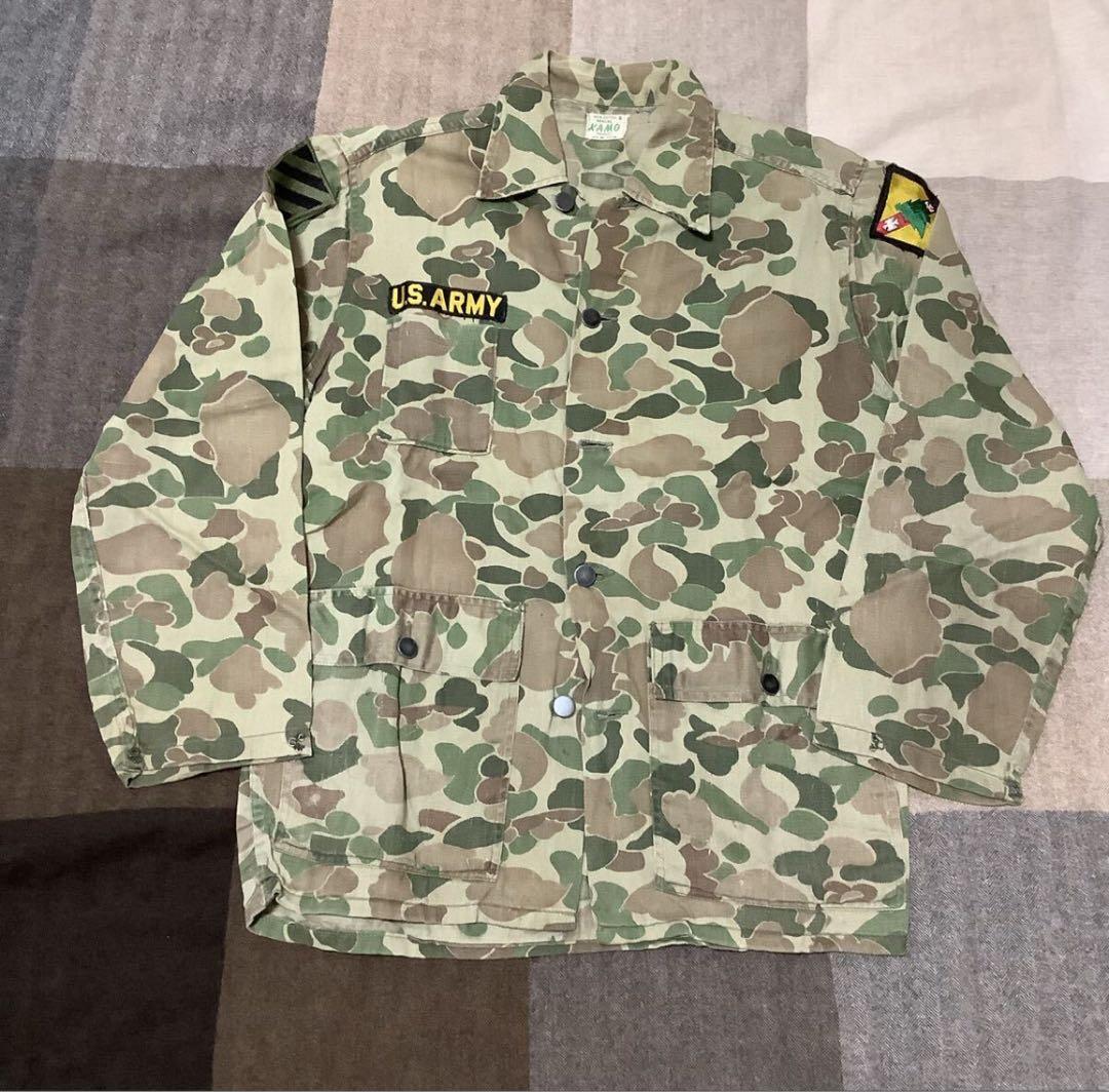 60s 70s KAMO 迷彩 ジャケット us army US ARMY 60s 70s Vintage 5th Brown Leaf Camo Pattern Jungle Fatigue