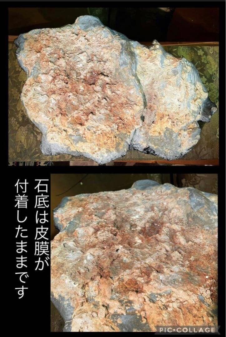 5602 老黒 霊璧石 横47(cm)24.34kg 唐渡石霊壁石骨董盆石