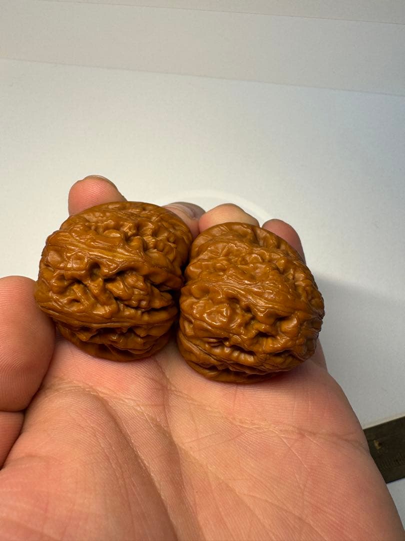 希少文玩核桃 平谷元宝 金塊のような形状 極太楞