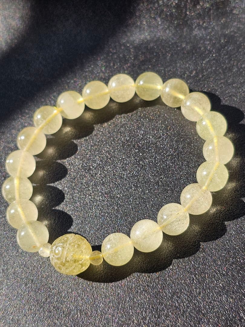 12.5mm・約10mm　リビアングラス　回紋珠　ブレスレット&ペンダントトップ