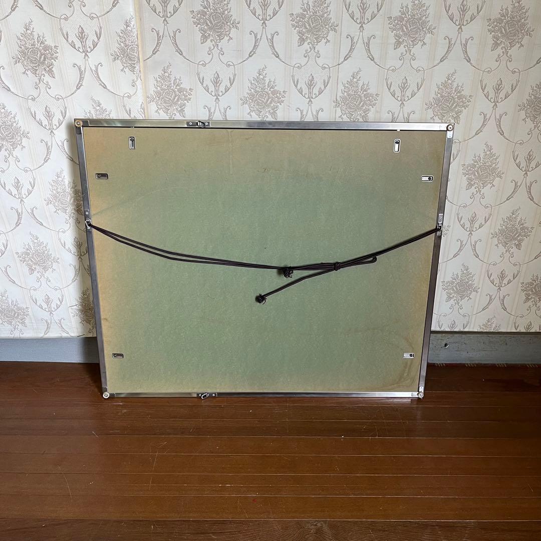 【アンティーク】額装 額縁 「赤富士」 倉田立美 作 富士山 日本画 風景画