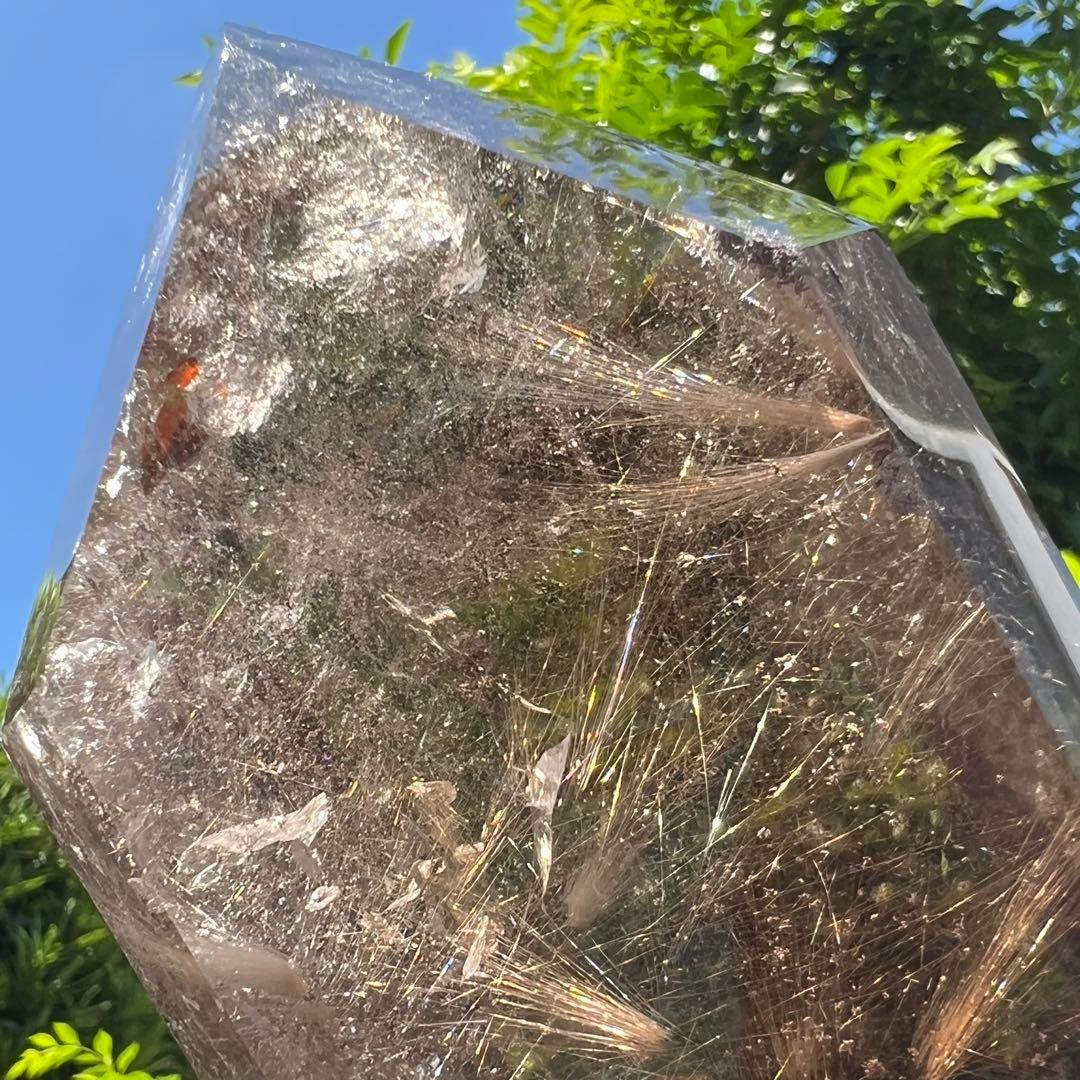 新春特別限定特価‼️☆極大サイズ☆極品美宝☆ゴールドタイチンルチル 六角柱 天然石