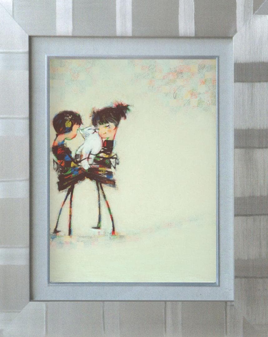 油絵 絵 絵画 インテリア F4-072619 可愛い子猫と女の子 - メルカリ