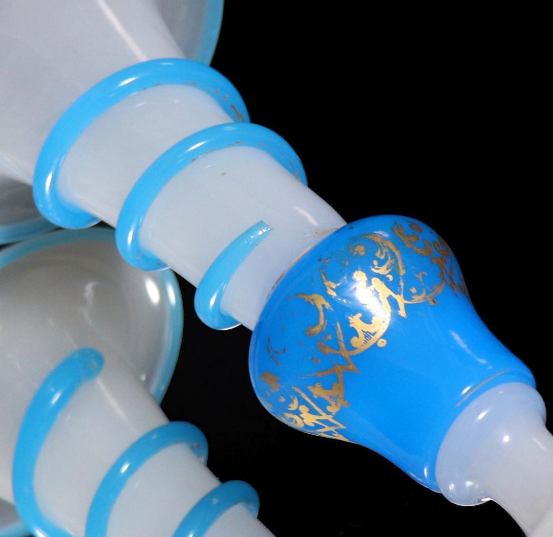 オールド・バカラ 美術館級 1855年 ブルースネーク 錐型金彩大型壺 花瓶