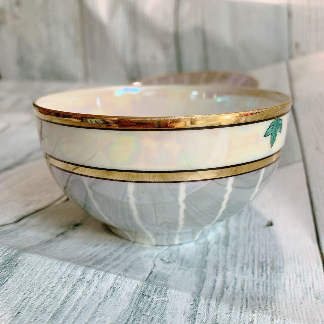 オールドノリタケ 花柄 金彩 ラスター ハンドペイントアンティーク 美