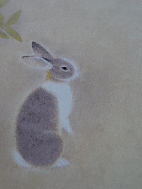 上村松篁、【兎】、希少な大判額装用画集より、美品、日本人画家、新品