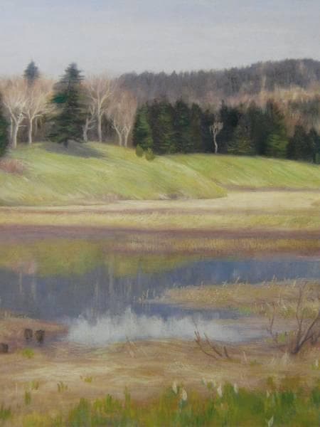 森田恒友、「尾瀬沼新緑」、希少な画集より、新品高級額・額装付