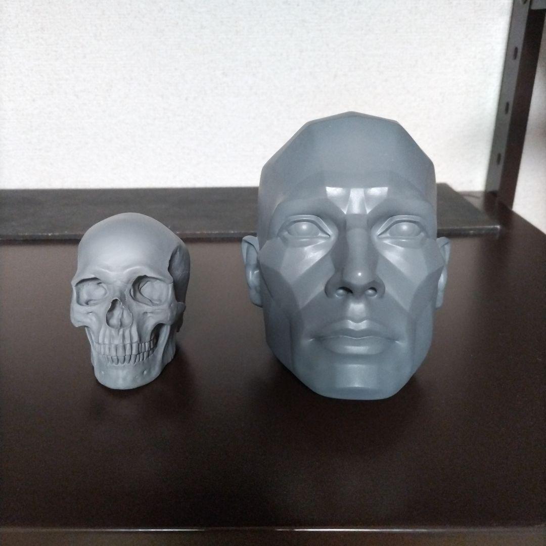 ドクロ＆ポリヘドロンマン　人体　フィギュア　頭蓋骨　美術　アナトミー ポリへドロンマン】粘土彫刻を手助けするアイテム - Amazing造形人