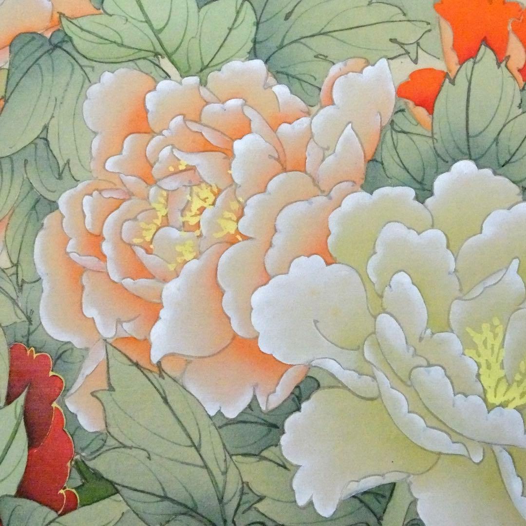 2120様感謝‼️掛け軸「富貴長春図」画 シノワズリー絹本肉筆署名落款希