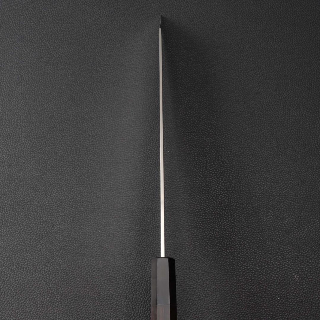 10246極薄 ムキモノ包丁 8寸 刃は究極の切れ味 刺身包丁黒檀黒水牛角八角柄