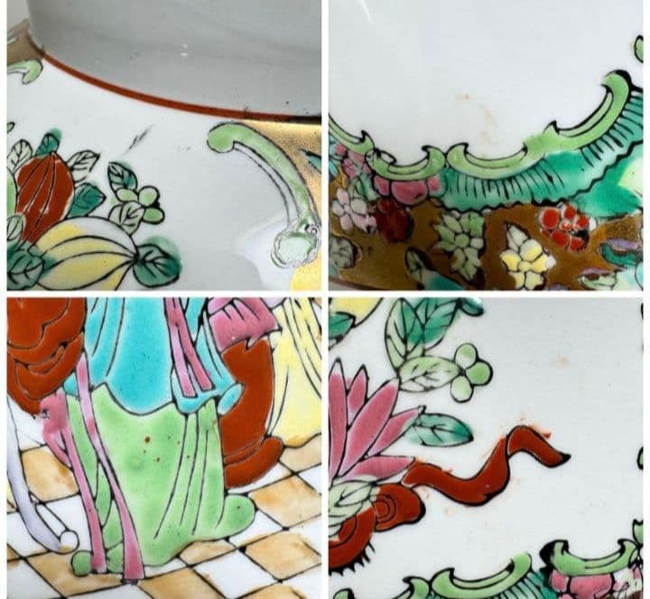 蓋付 飾り壺 宮廷人物図 花鳥図 陶器 - メルカリ