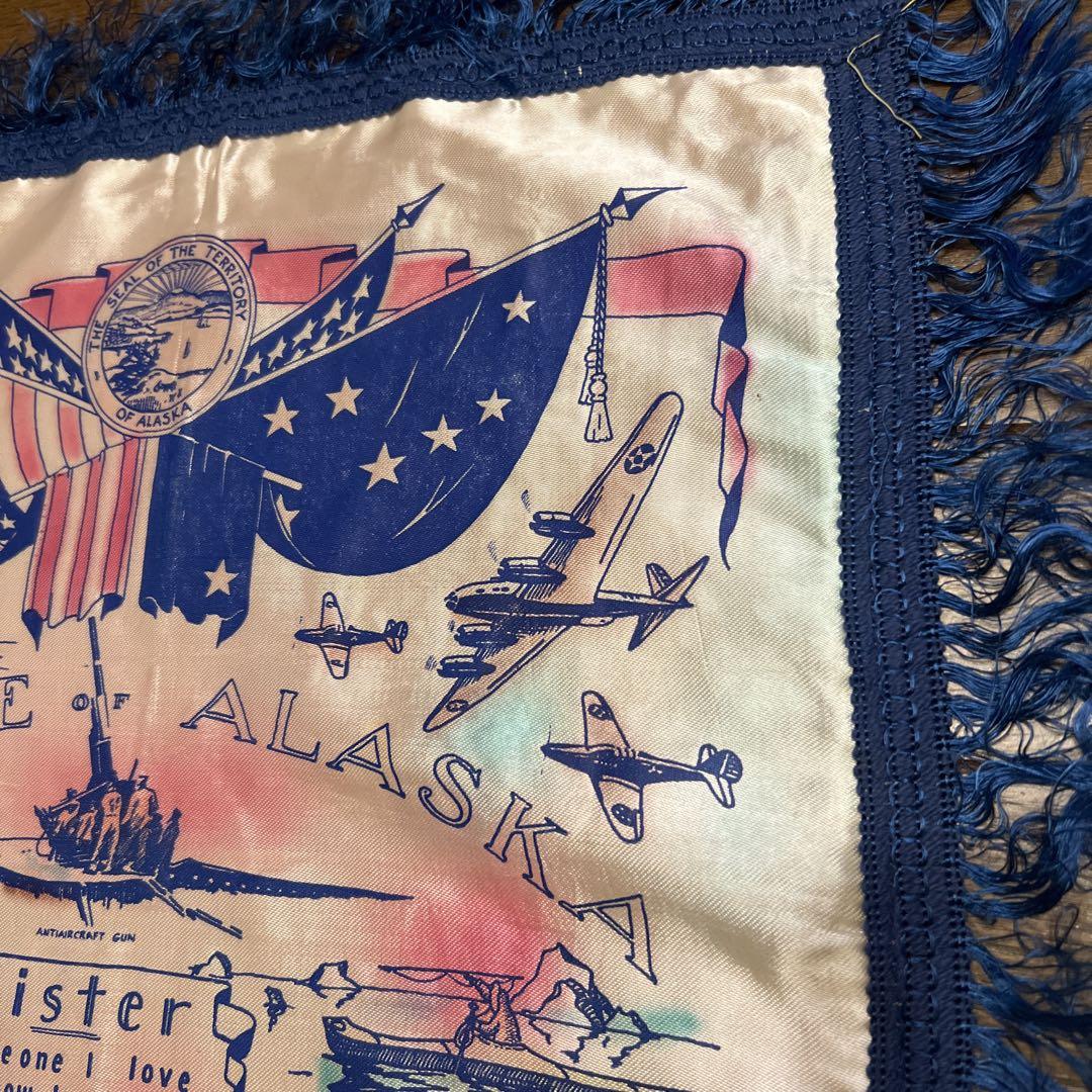 ビンテージ40sスーベニアお土産50sクッションカバー布 ピロー ケース