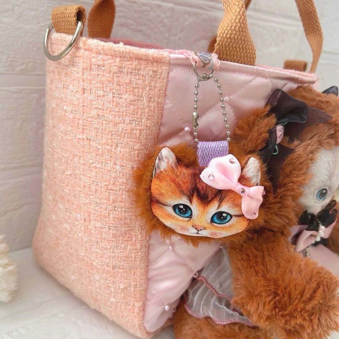 くまオッドアイちゃん コヤンイサムチョン パール付きキルト＆ツイード