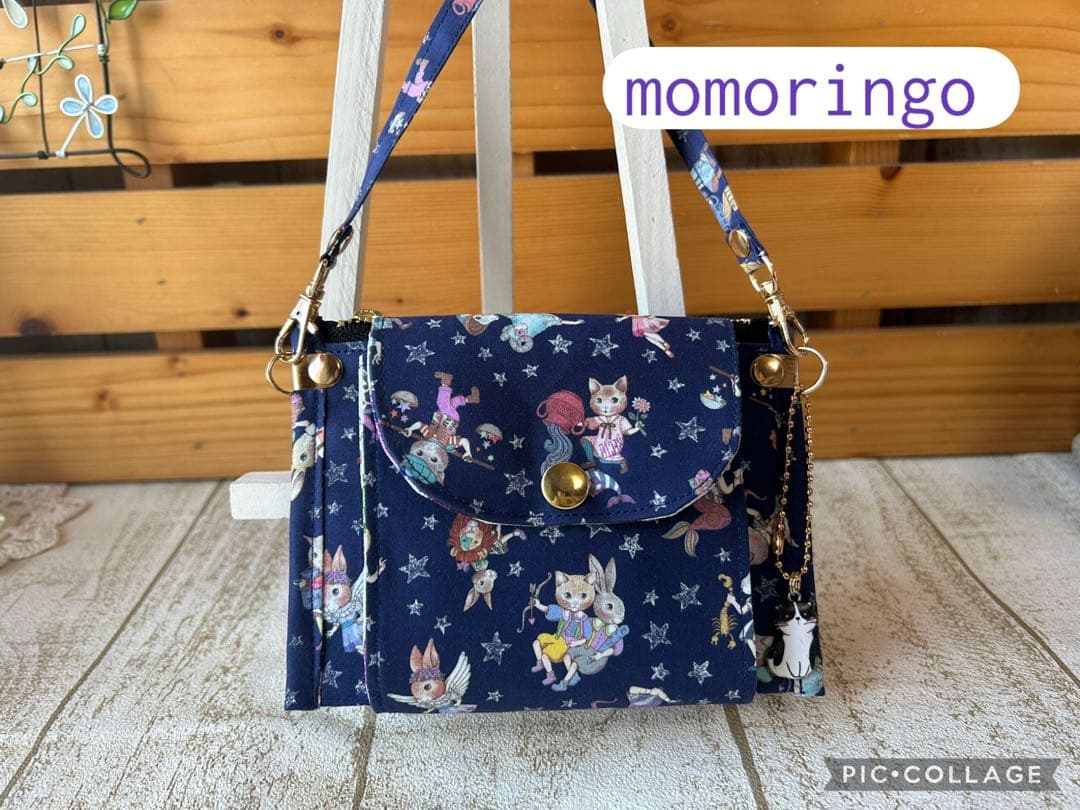 軽量薄型♡お札入れ付きケース　星座ネイビー ジョリーフルール 財布 予約・2月中旬迄に順次発送】ミニ財布 「ネイビー」 お札折らない