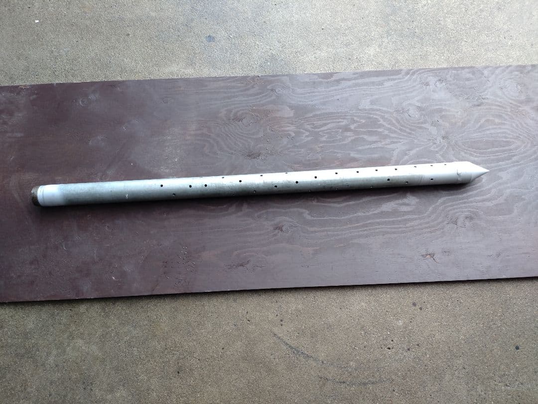 井戸掘り　先端　　40A　打ち込み井戸 40A 打ち込み井戸 穴開き済み 鉄鋼管＆剣先 矢尻セット | A.G.P製作所