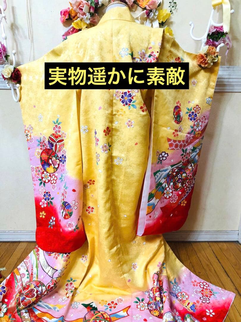 七五三七歳‼️完全フルセット⭐︎手毬花々熨斗柄金彩、刺繍