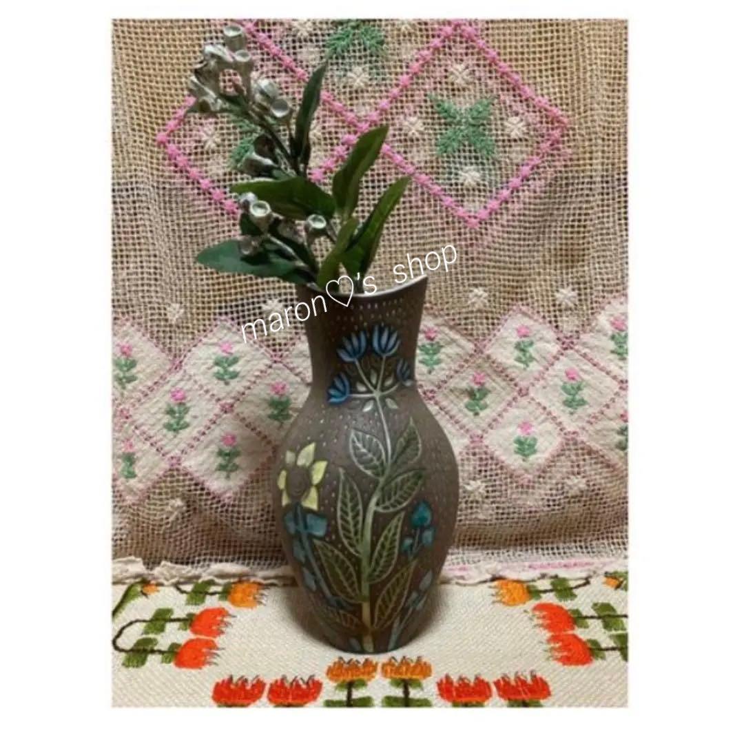 《レア！》 ウプサラエクビー マリシムルソン 【青と黄色のお花　フラワーベース】