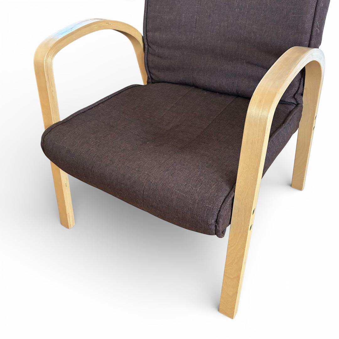 ドウシシャ アーム付き座椅子 ブラウン 布地 リクライニングチェア