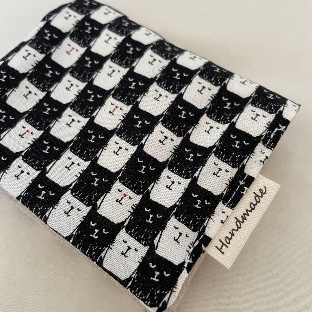 リネンハンカチ ねこ138 ハンドメイド