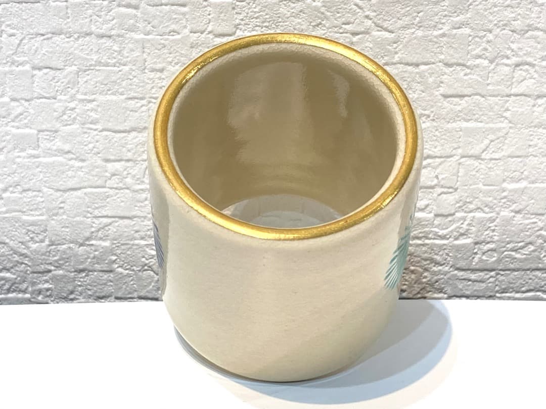 297【蓋置 2点セット】高台寺窯 三猿 阿山造 色絵 唐松 茶道具 茶事