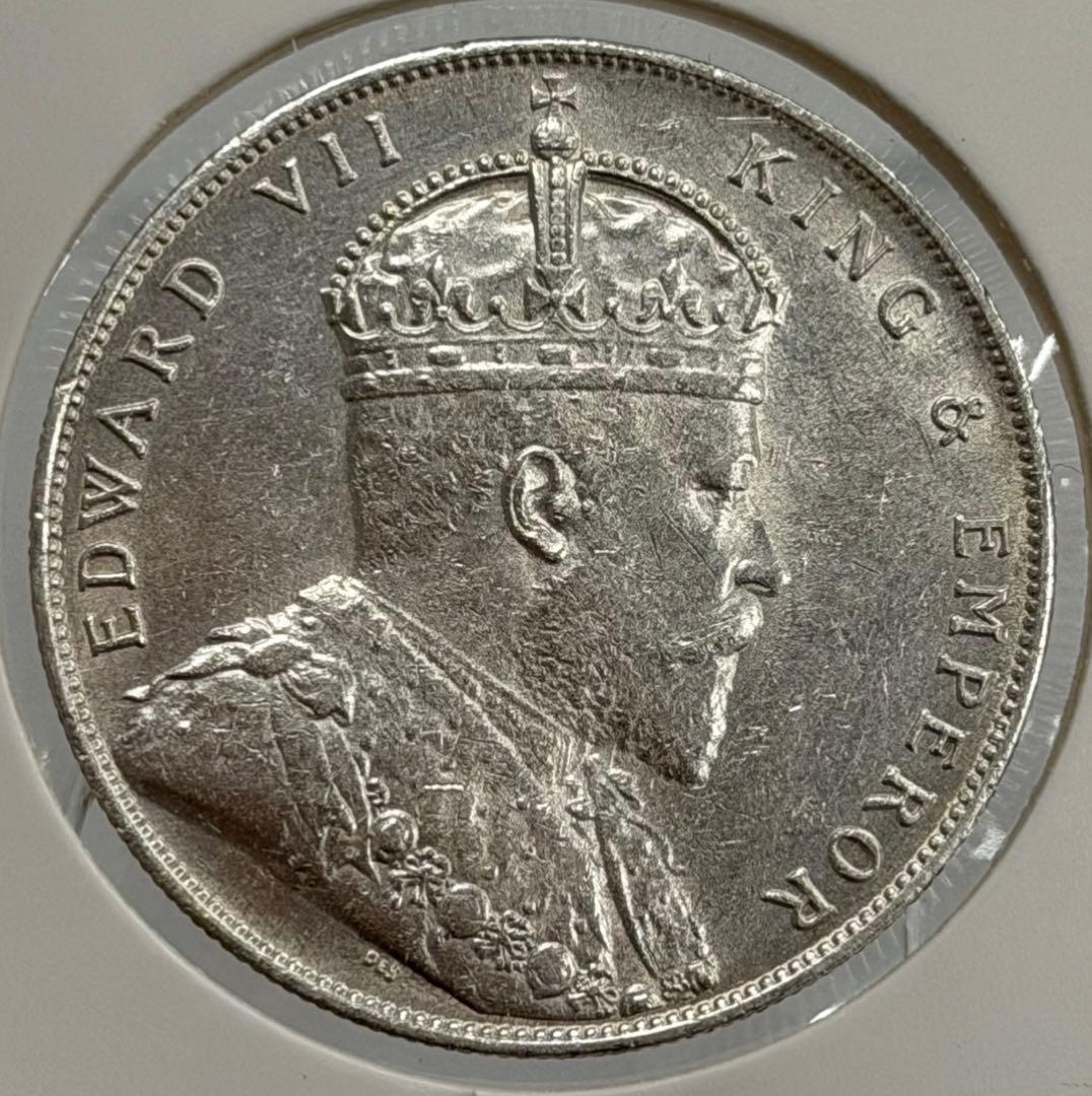 1908年英領海峡植民地エドワード7世 小型1ドル銀貨 - メルカリ