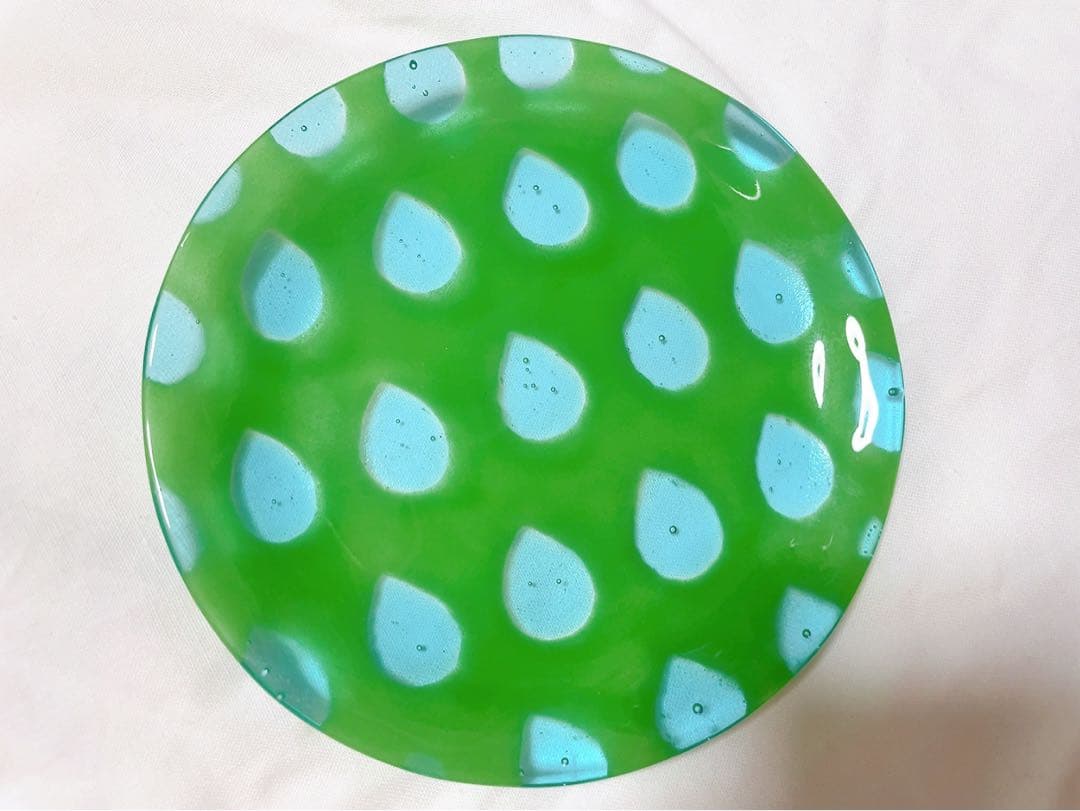 田子美紀　Rain Plate（green×blue） 田子美紀さんとのコラボ第3弾！！晴雨兼用折りたたみ傘・ゴム付き