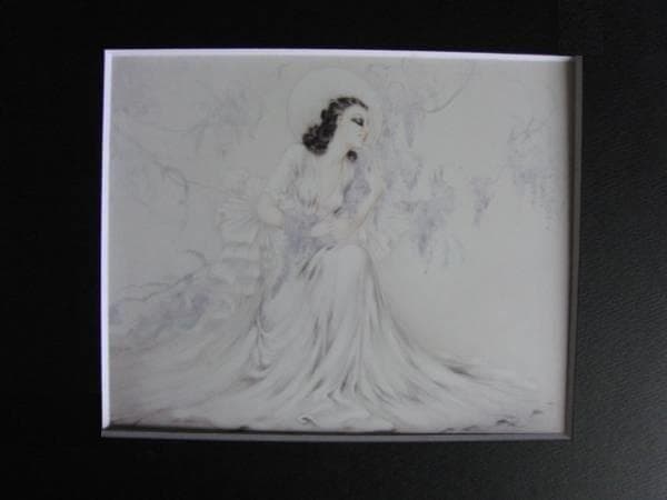 ルイ・イカール、菜の花、希少限定画集・額装画、新品・日本製額縁付、状態良好 ルイ・イカール「花の香り（恋の華）」（1937年） 花 白 女性 フランス