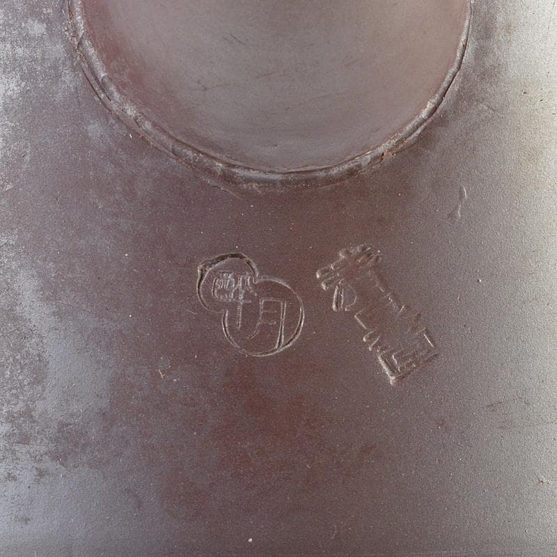 無形文化財 萬古焼 清水酔月造 竹鳥文 横手急須 共布共箱 V R6234