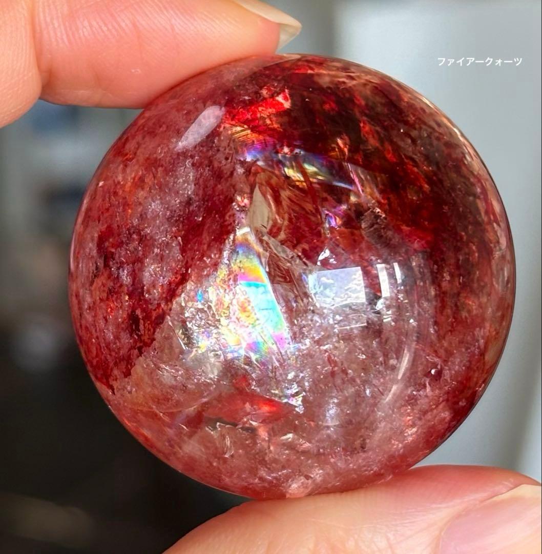 ルナ様　高品質　ファイヤークォーツ　スフィア　ファイアークォーツ　天然石 最高品質]ファイアークォーツ1粒売り（11.8mm） - 埼玉県吉川市の