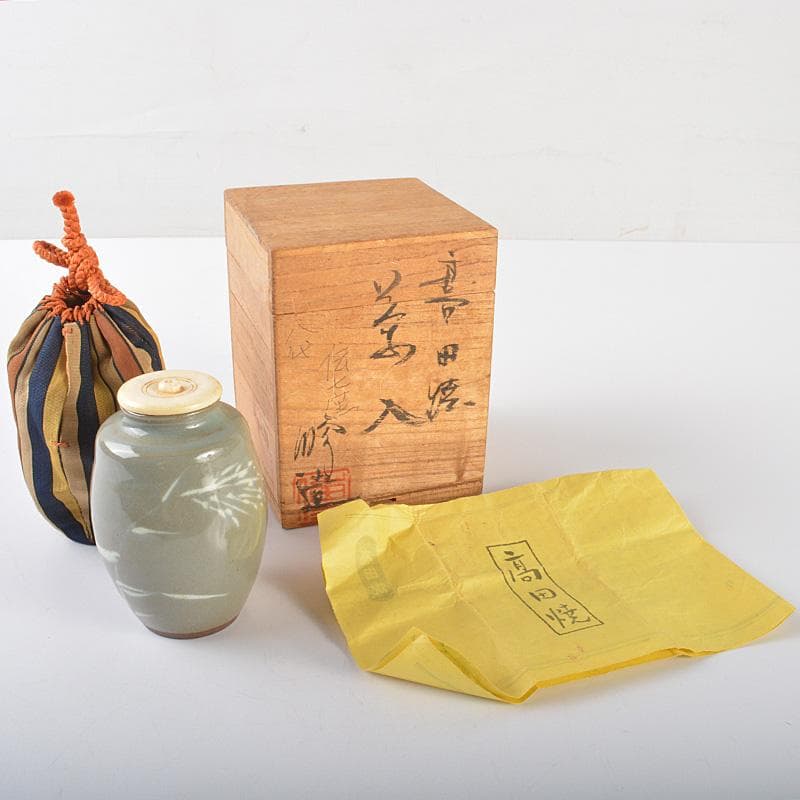 茶道具　高田焼　伝七窯　青木修造　茶入　仕覆付　共箱　V　R6603 茶道具 高田焼 伝七窯 青木修造 茶入 仕覆付 共箱 V R6603 - メルカリ