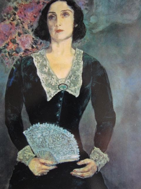 マルク・シャガール、緑衣のベラ、希少な大判額装用画集より、新品高級