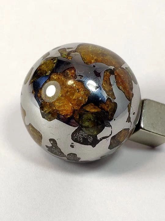 【希少】イミラック隕石・パラサイト隕石　ボール　大玉 32mm 90.3g★