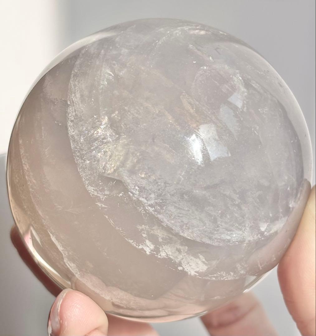 《高品質✰》ブルーローズクォーツ スフィア　丸玉　大玉　φ約7.2 光透過