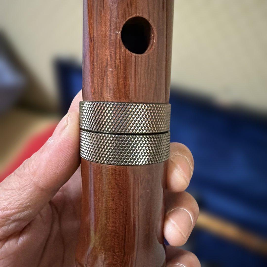 高級尺八 2本清風在銘 松楊在銘中継ぎ セル巻き 二本継 全長 約54cm