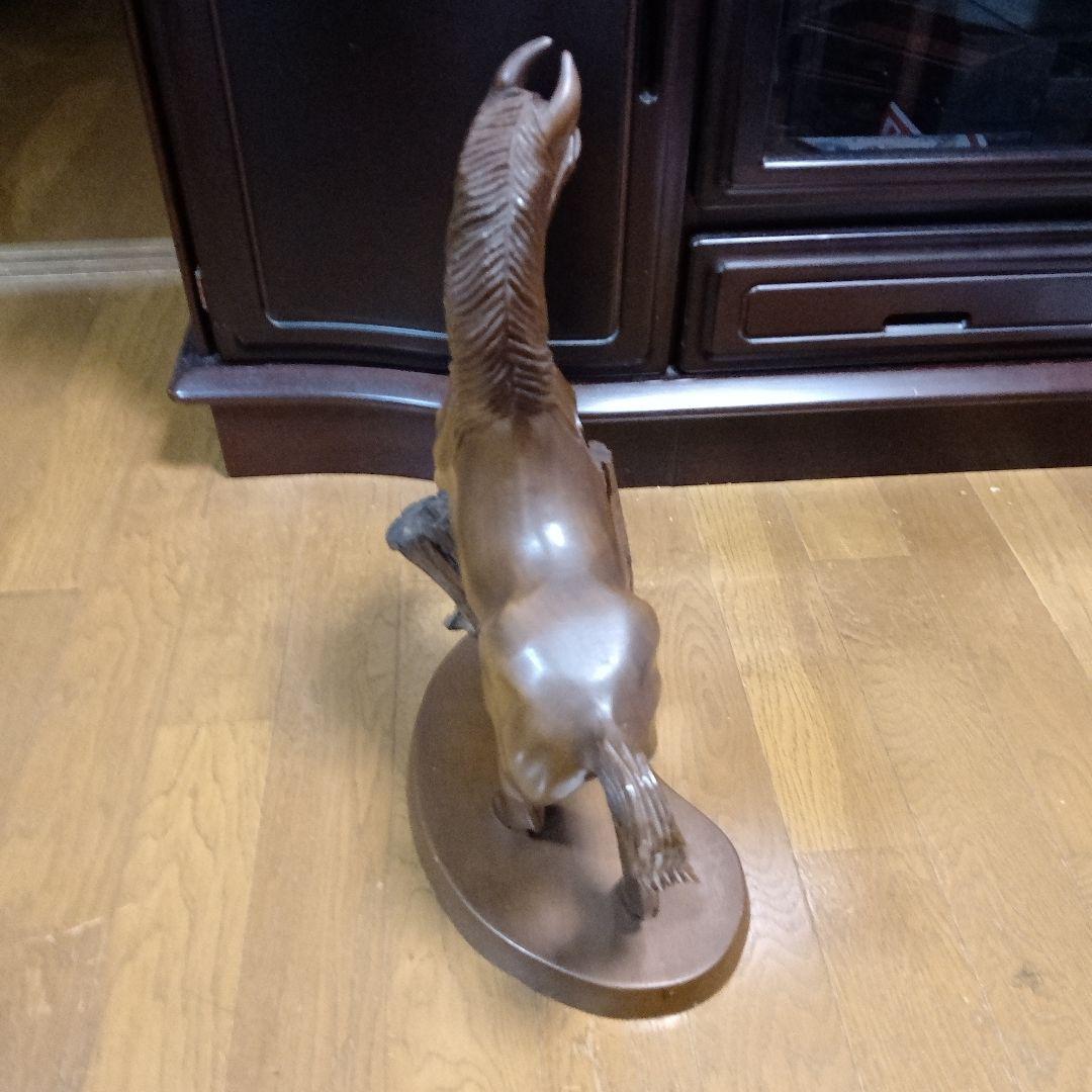 美品！アンティ―ク！今年は馬年！木製馬の彫刻 ブラウン 約50cm - メルカリ