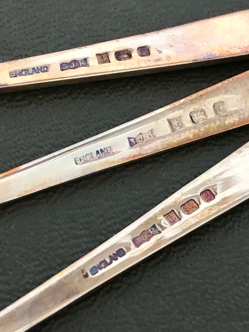 ヴィンテージ　S.J.Rose & Son 純銀製　スプーン6本　七宝　シルバー