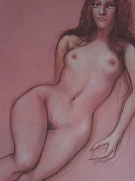 古沢　岩美、デッサン　Ｍ、希少な額装用画集より、新品額装付、状態良好